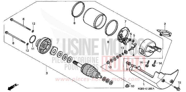 ANLASSER von Shadow VT125C CANDY GLORY RED-U (R101) von 2000